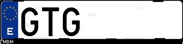 Matrícula española GTG, correspondiente al año 2010