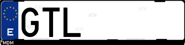 Matrícula española GTL, correspondiente al año 2010