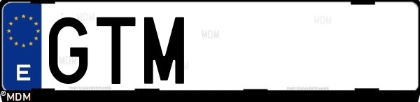 Matrícula española GTM, correspondiente al año 2010