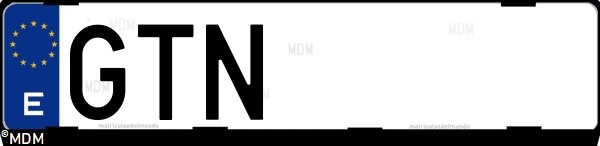 Matrícula española GTN, correspondiente al año 2010