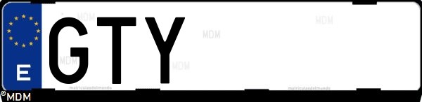 Matrícula española GTY, correspondiente al año 2010