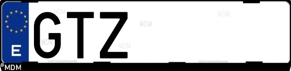 Matrícula española GTZ, correspondiente al año 2010