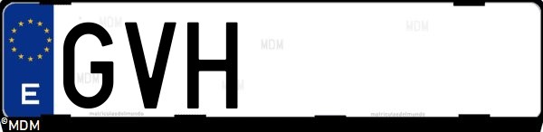 Matrícula española GVH, correspondiente al año 2010