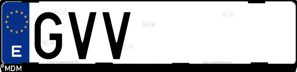 Matrícula española GVV, correspondiente al año 2010