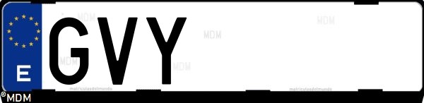 Matrícula española GVY, correspondiente al año 2010