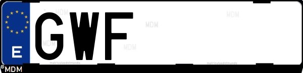Matrícula española GWF, correspondiente al año 2010