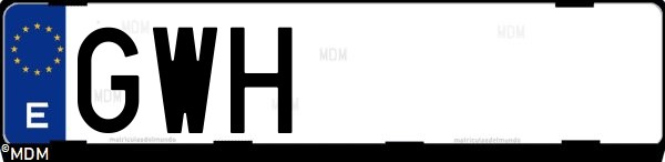 Matrícula española GWH, correspondiente al año 2010
