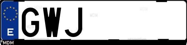Matrícula española GWJ, correspondiente al año 2010