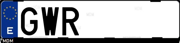 Matrícula española GWR, correspondiente al año 2010