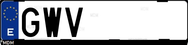 Matrícula española GWV, correspondiente al año 2010