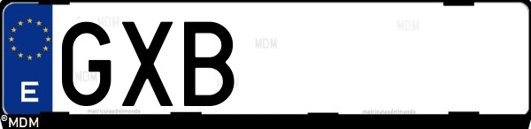Matrícula española GXB, correspondiente al año 2010