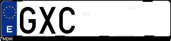 Matrícula española GXC, correspondiente al año 2010