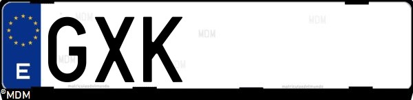 Matrícula española GXK, correspondiente al año 2010