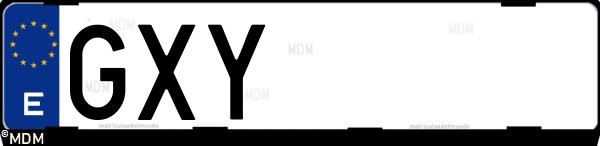 Matrícula española GXY, correspondiente al año 2010