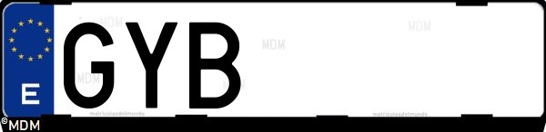 Matrícula española GYB, correspondiente al año 2010
