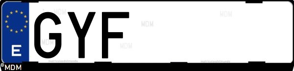 Matrícula española GYF, correspondiente al año 2010