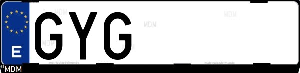 Matrícula española GYG, correspondiente al año 2010