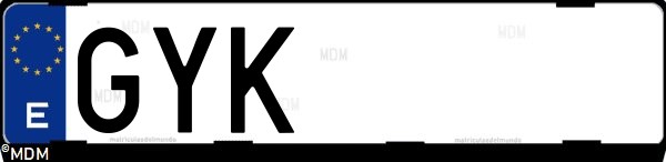 Matrícula española GYK, correspondiente al año 2010