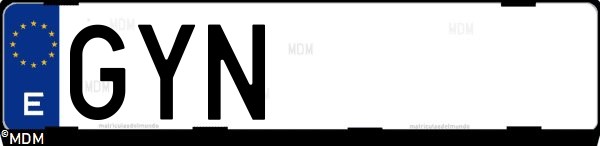 Matrícula española GYN, correspondiente al año 2010