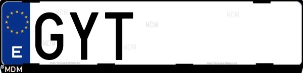 Matrícula española GYT, correspondiente al año 2010