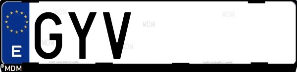 Matrícula española GYV, correspondiente al año 2010