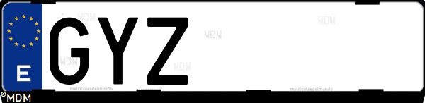 Matrícula española GYZ, correspondiente al año 2010