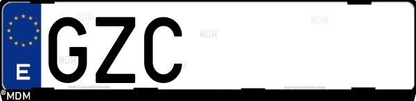 Matrícula española GZC, correspondiente al año 2010