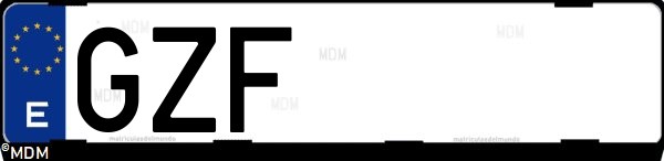 Matrícula española GZF, correspondiente al año 2010