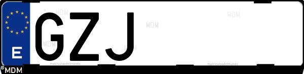 Matrícula española GZJ, correspondiente al año 2010