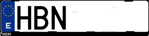 Matrícula española HBN, correspondiente al año 2011