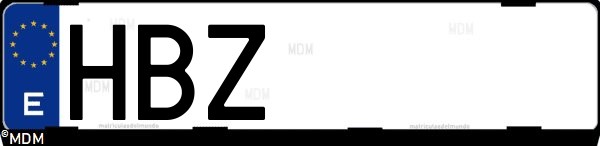 Matrícula española HBZ, correspondiente al año 2011