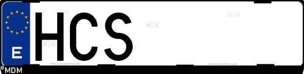 Matrícula española HCS, correspondiente al año 2011