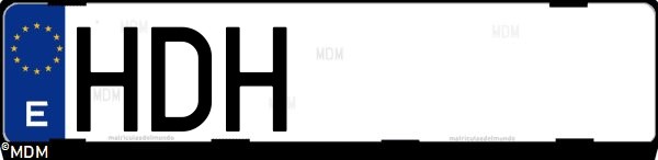 Matrícula española HDH, correspondiente al año 2011