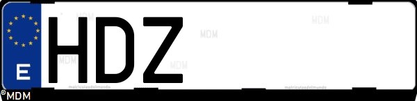 Matrícula española HDZ, correspondiente al año 2011