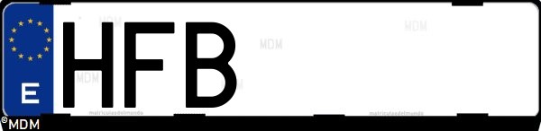 Matrícula española HFB, correspondiente al año 2011