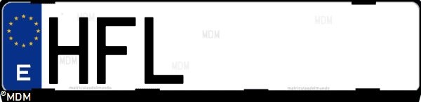 Matrícula española HFL, correspondiente al año 2011