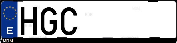 Matrícula española HGC, correspondiente al año 2011