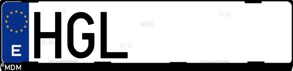 Matrícula española HGL, correspondiente al año 2011