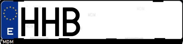 Matrícula española HHB, correspondiente al año 2011