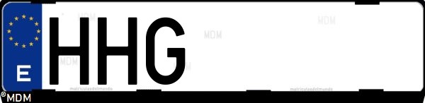 Matrícula española HHG, correspondiente al año 2011