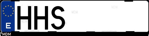 Matrícula española HHS, correspondiente al año 2011