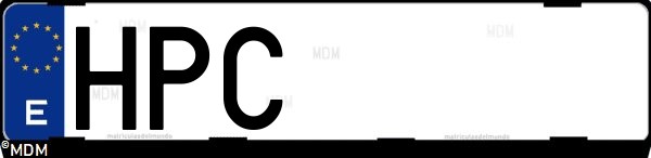 Matrícula española HPC, correspondiente al año 2013