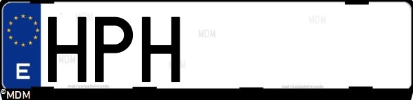 Matrícula española HPH, correspondiente al año 2013