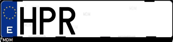 Matrícula española HPR, correspondiente al año 2013
