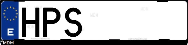 Matrícula española HPS, correspondiente al año 2013