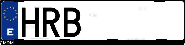 Matrícula española HRB, correspondiente al año 2013