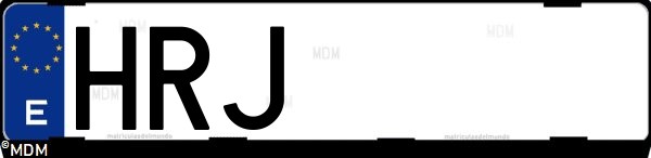 Matrícula española HRJ, correspondiente al año 2013