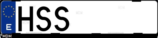 Matrícula española HSS, correspondiente al año 2013