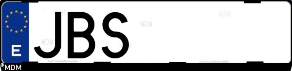 Matrícula española JBS, correspondiente al año 2014