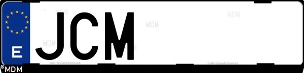Matrícula española JCM, correspondiente al año 2015